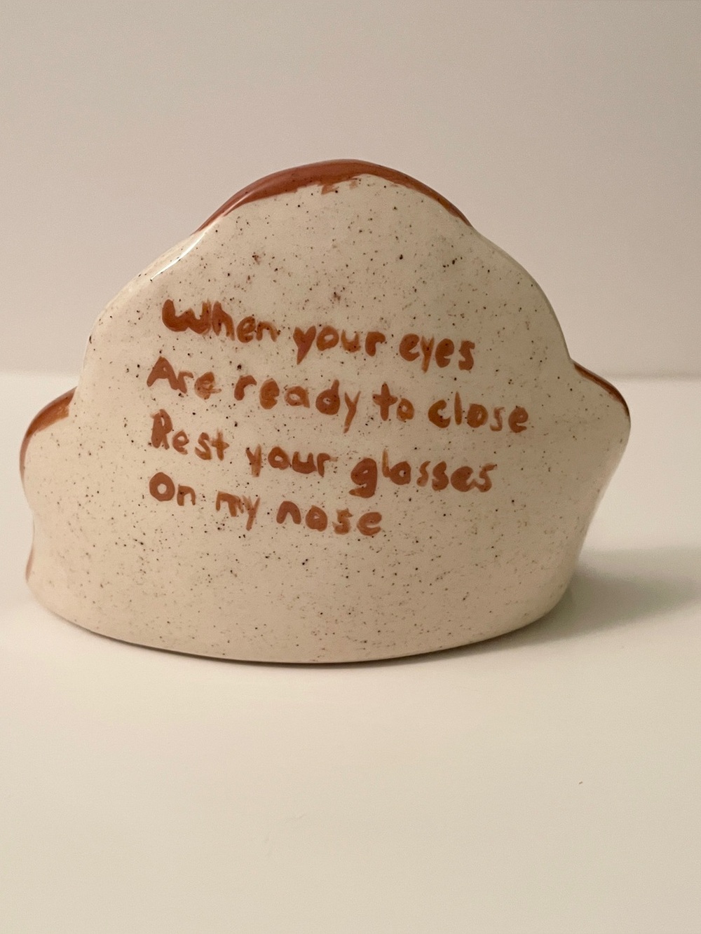 Vintage 1985 Ceramic Dog Eyeglass Holder Stand Novelty Poem - Picture 5 of 12